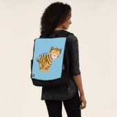Cute happy tiger cub cartoon rucksack (Ausgewaschen)