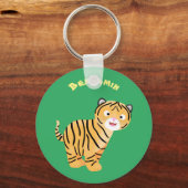 Cute happy tiger cub cartoon schlüsselanhänger (Vorderseite)