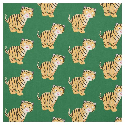 Cute happy tiger cub cartoon stoff (Muster)
