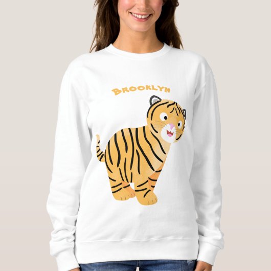 Cute happy tiger cub cartoon sweatshirt (Vorderseite)
