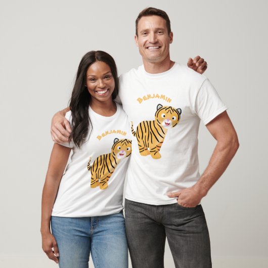 Cute happy tiger cub cartoon T-Shirt (Unisex)