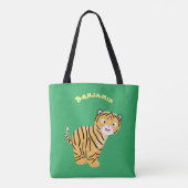 Cute happy tiger cub cartoon tasche (Rückseite)