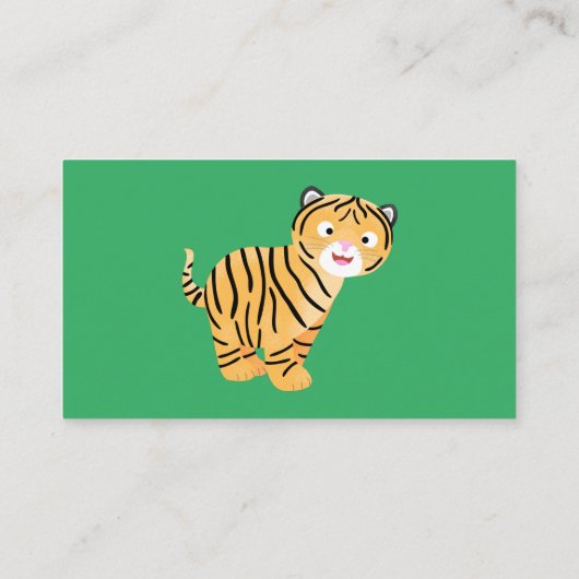 Cute happy tiger cub cartoon visitenkarte (Rückseite)