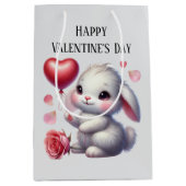 Cute Happy Valentine's Day bunny  Mittlere Geschenktüte (Vorderseite)