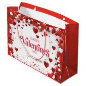 Cute Happy Valentine's Day Große Geschenktüte (Rückseite Schrägansicht)