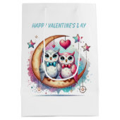 Cute Happy Valentine's Day owls  Mittlere Geschenktüte (Rückseite)