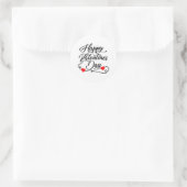 Cute Happy Valentine's Day word art Runder Aufkleber (Tasche)