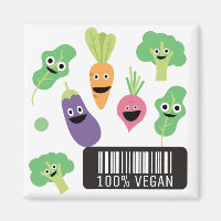 Cute Happy Vegetables 100% Vegan