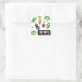 Cute Happy Vegetables 100% Vegan Quadratischer Aufkleber (Tasche)