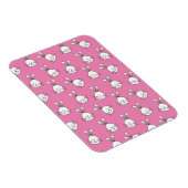 Cute Happy White Easter Bunny on Pink Magnet (Rechte Seite)