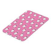 Cute Happy White Easter Bunny on Pink Magnet (Linke Seite)