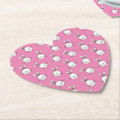 Cute Happy White Easter Bunny on Pink Untersetzer (angewinkelt)