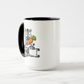 Cute Happy Zebra with Carrot Cartoon Fun Animal Tasse (Vorderseite Links)