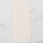 Cute Hare And Carrots Beige Gingham Easter Brunch Menükarte (Rückseite)