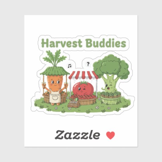 Cute Harvest Buddies Vegetable Friends Farmer's  Aufkleber (Blatt)