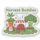 Cute Harvest Buddies Vegetable Friends Farmer's  Aufkleber (Vorderseite)