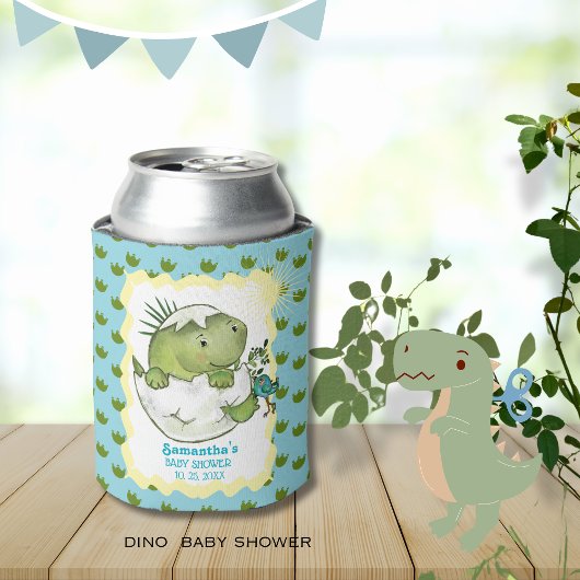 Cute Hatching Dino Baby Shower Can Cooler Dosenkühler