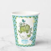 Cute Hatching Dino Baby Shower Paper Cups  Pappbecher (Vorderseite)