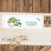 Cute Hatching Dino Baby Shower Return Address