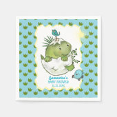 Cute Hatching Dino Baby Shower  Serviette (Vorderseite)