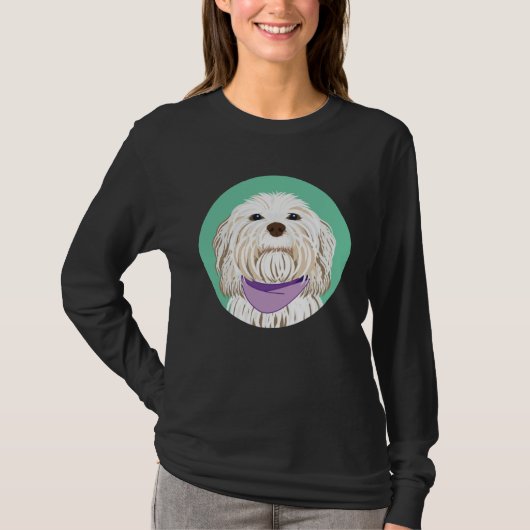 Cute Havanese Dog Lavender & Mint T-Shirt (Vorderseite)