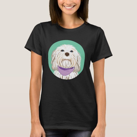 Cute Havanese Dog Lavender & Mint T-Shirt (Vorderseite)
