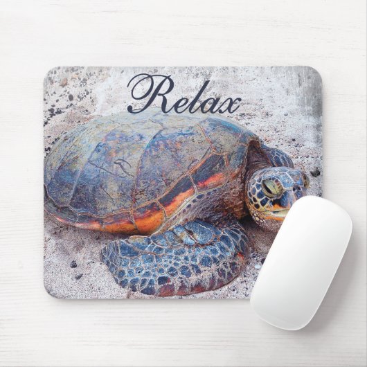 Cute Hawaiian Honu Sea Turtle Foto relax Quote Mousepad (Mit Mouse)