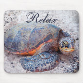 Cute Hawaiian Honu Sea Turtle Foto relax Quote Mousepad (Vorne)