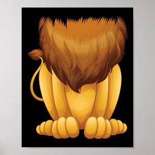 Cute Headless Lion Kostüm Halloween Funny Big Cat Poster