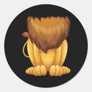 Cute Headless Lion Kostüm Halloween Funny Big Cat Runder Aufkleber