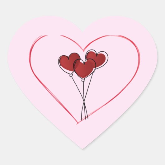 Cute Heart Balloon Love Sticker (Vorderseite)