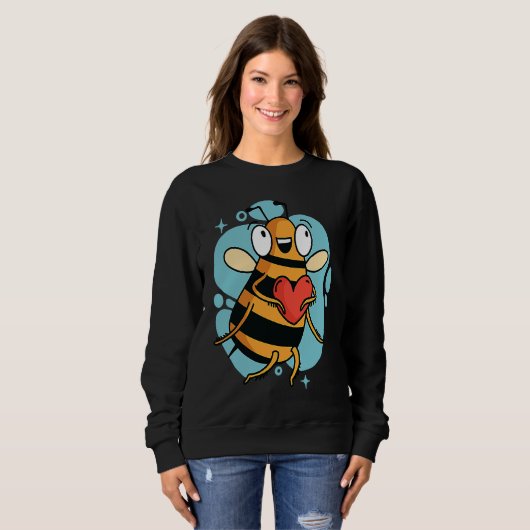 Cute Heart Bee Beekeeper Valentine's Day Sweatshirt (Vorne ganz)