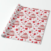 Cute Heart Birthday, Valentine Celebration Pattern Geschenkpapier (Ungerollt)