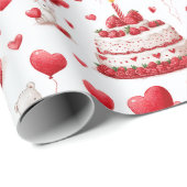 Cute Heart Birthday, Valentine Celebration Pattern Geschenkpapier (Rolleneckpunkt)