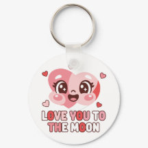 Cute Heart Character Love You To The Moon