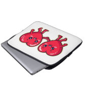 Cute Heart Characters Holding Hands Laptopschutzhülle (Vorne Knopf)