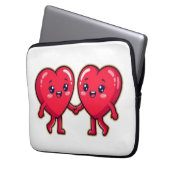 Cute Heart Characters Holding Hands Laptopschutzhülle (Vorderseite Links)