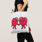 Cute Heart Characters Holding Hands Tasche (Von Nahem)