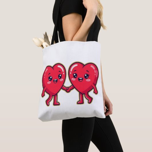 Cute Heart Characters Holding Hands Tasche (Von Nahem)