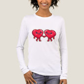 Cute Heart Characters Holding Hands Tri-Blend Shirt (Vorderseite)