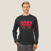 Cute Heart Characters Holding Hands Tri-Blend Shirt (Volle Vorderseite)