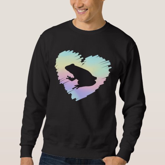 Cute Heart Frog  I Love Frogs Toad Rainbow Hunter  Sweatshirt (Vorderseite)