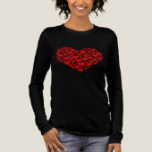 Cute Heart Graphic Black Women’s Long Sleeve Tee (Vorderseite)