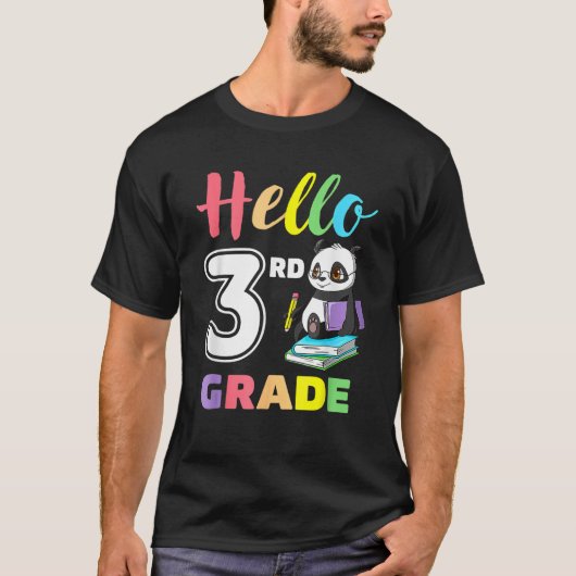 Cute Heart Hello 3rd Grade First Day Back To Schoo T-Shirt (Vorderseite)