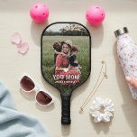 Cute HEART LOVE YOU MOM Mother's Day Photo Pickleball Schläger<br><div class="desc">Cute Heart Love You Mom Mother's Day Photo Pickleball Paddle features your favorite photo with the text "(love heart) you Mom" in modern white script with your names below. Personalize by editing the text in the text box provided and adding your own picture. Perfect for Christmas, birthday and Mother's Day...</div>