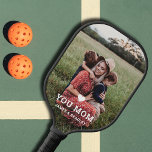 Cute HEART LOVE YOU MOM Mother's Day Photo Pickleball Schläger<br><div class="desc">Cute Heart Love You Mom Mother's Day Photo Pickleball Paddle features your favorite photo with the text "(love heart) you Mom" in modern white script with your names below. Personalize by editing the text in the text box provided and adding your own picture. Perfect for Christmas, birthday and Mother's Day...</div>