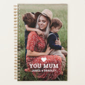 Cute Heart Love You Mum Mother's Day Photo Planer (Vorderseite)