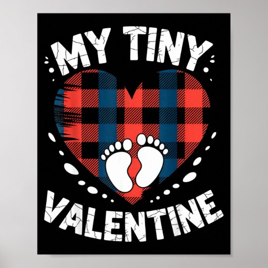 Cute Heart My Tiny Valentine Pregnancy Announcemen Poster (Vorne)