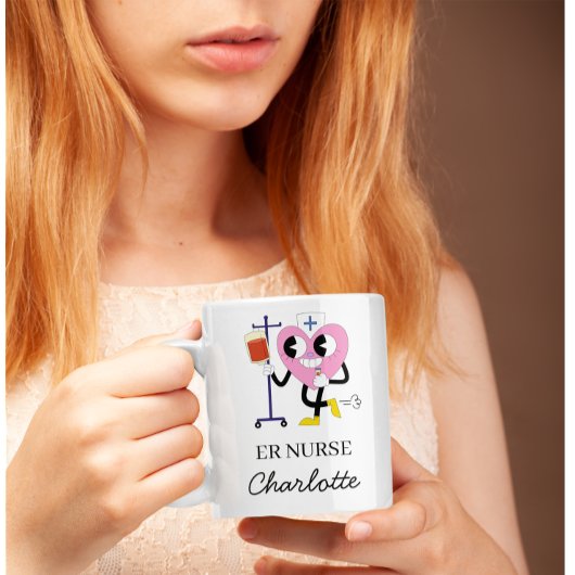 Cute Heart Nurse Emergency Room Nurse Gift Kaffeetasse