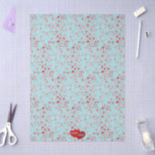 Cute Heart Pattern Aqua & Pink Red Name Seidenpapier (Basteln)
